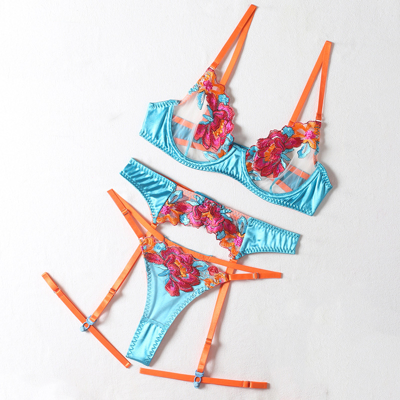 Embroidery Underwear - Sexy Spitzen-Erotik-Set für Damen Durchsichtige Bestickte
