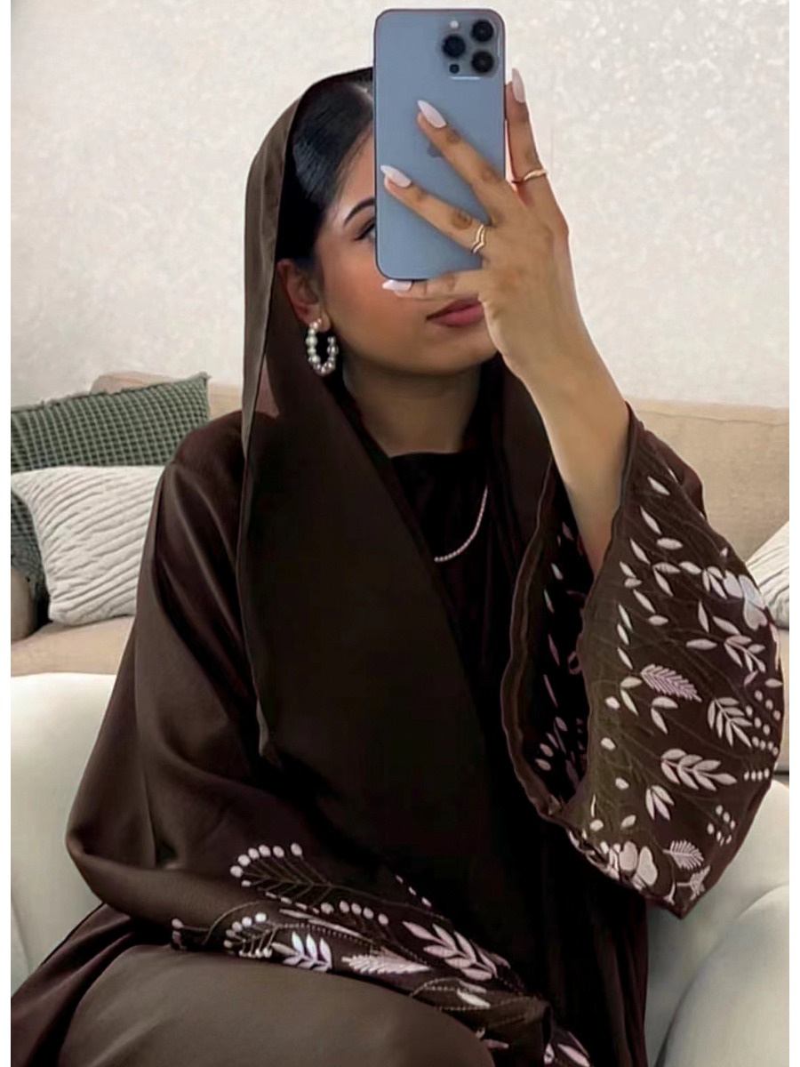 Embroidery Arabic - Türkei Emboridery Abaya für Frauen Kleid