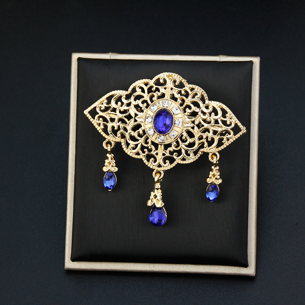 Embroidery Arabic - Sunspicems Chic Gold Farbe Kristall Brosche