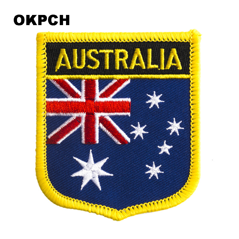 Embroidery Australia - Australien Flagge Schild Form Eisen auf