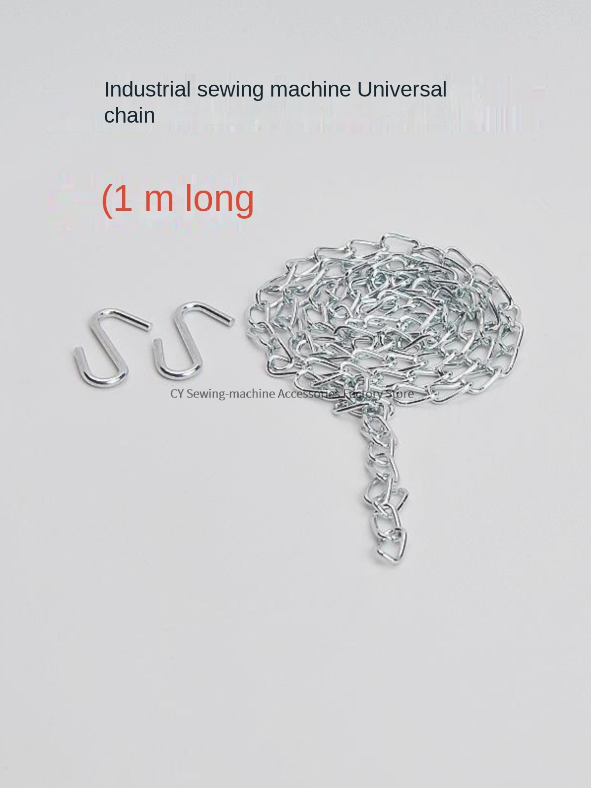 Embroidery Chain Stitch - 1 m Eisenkette mit Haken, Pedalkette
