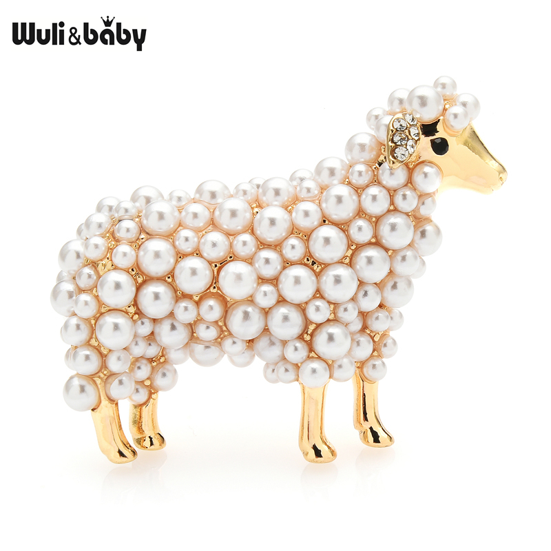 Embroidery Australia - Wuli&baby 2-farbige Perlen-Schaf-Broschen für Damen, Unisex,