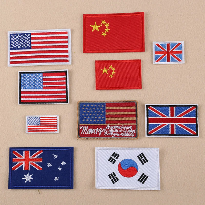 Embroidery Australia - US Australien China England Flagge Stickerei