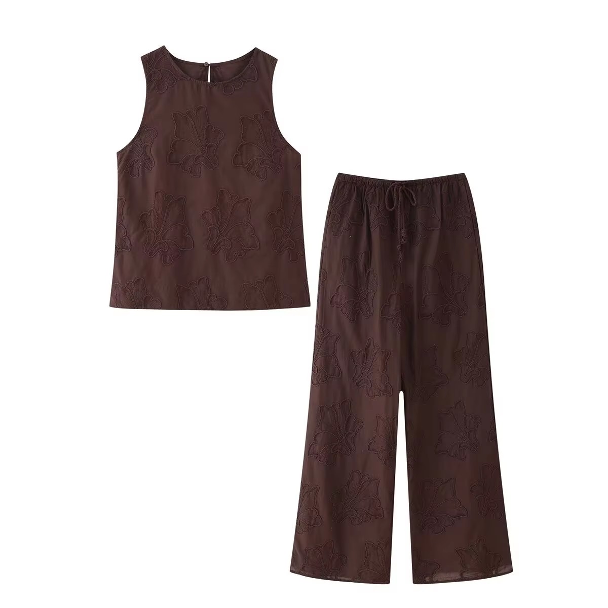 Embroidery Vest - HH Frauen Feste Stickerei Hose Sets