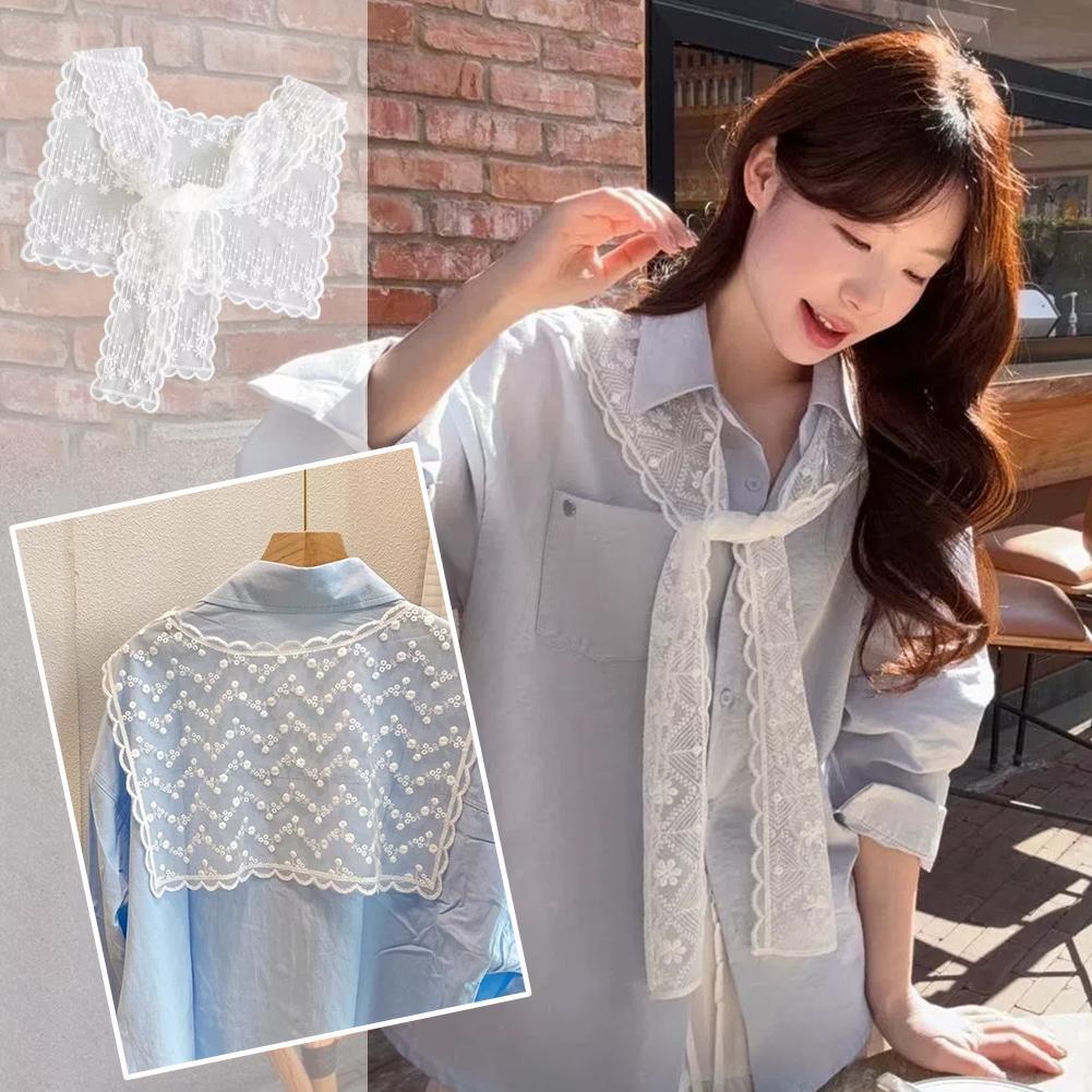 Embroidery Blouse - Französischer Spitzen-Schal für Damen, eleganter, ausgehöhlter