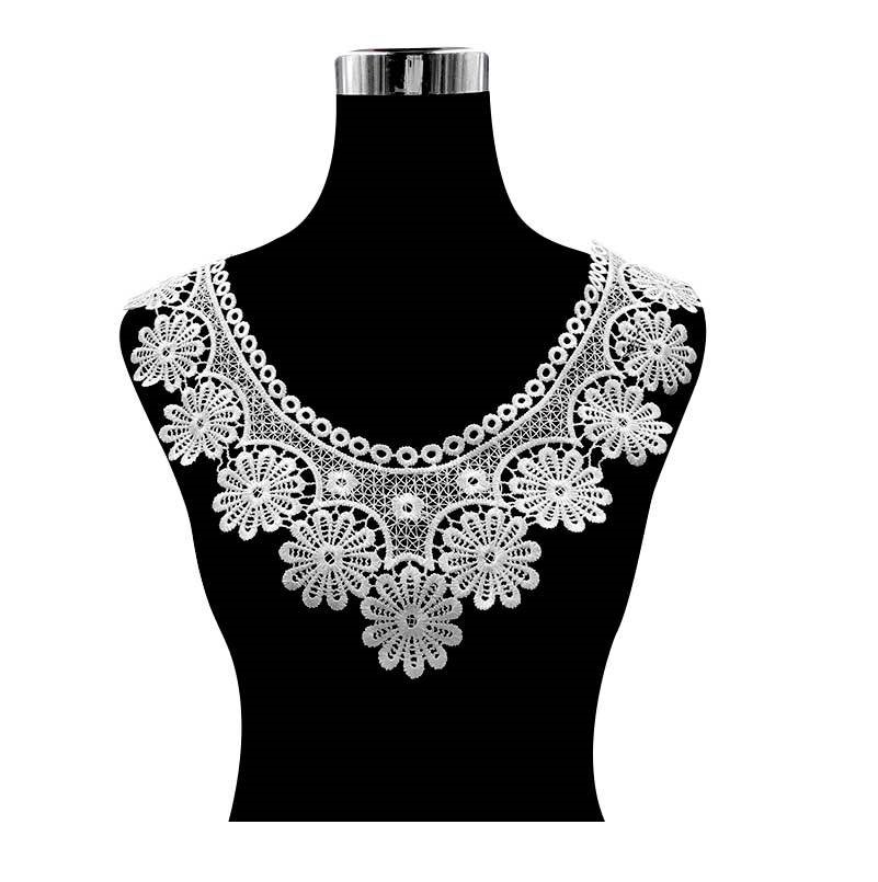 Embroidery Web - Wasserlöslicher Spitzenkragen Blumen-Stickerei-Kragen Falscher Kragen Schneider-DIY