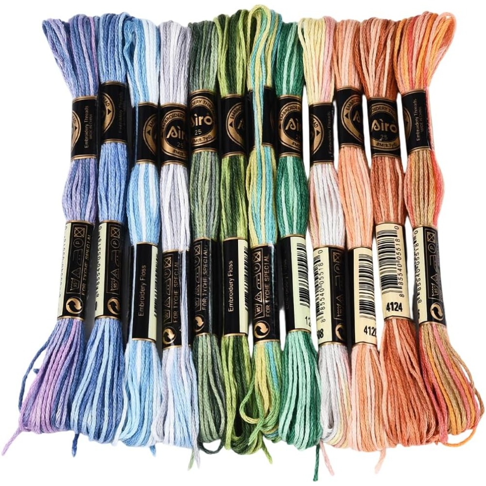 Embroidery Gradient - 12 Stränge 105 Yards Kreuzstich-Garn, Mehrfarbiges