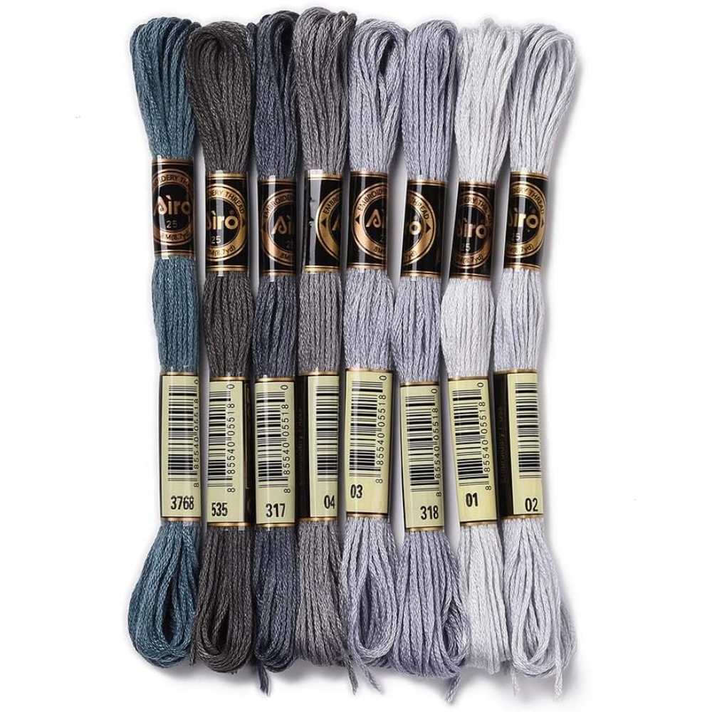 Embroidery Gradient - 8 Stränge, 70 Yards, graue Freundschaftsarmbänder,