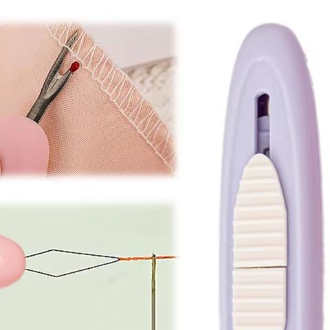 Embroidery Removal Tool - 2-in-1-Nadelinfädler, Nahttrenner, 2-in-1-Nadeneinfädler, Nahttrenner, zum schnellen