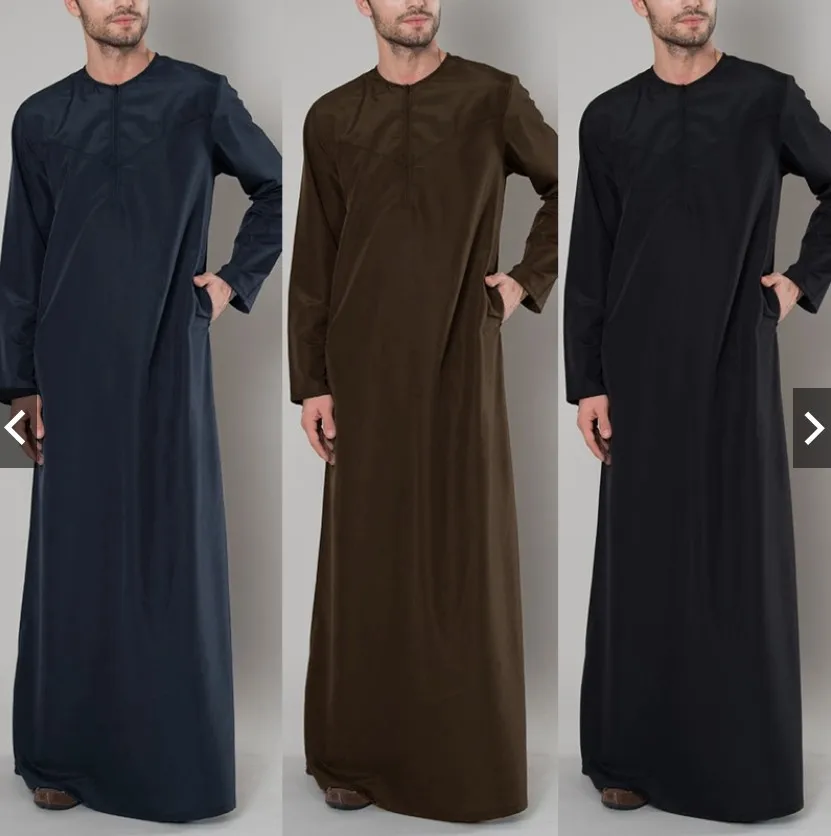 Embroidery Arabic - Eid Muslim Jubba Thobe Männer Ramadan