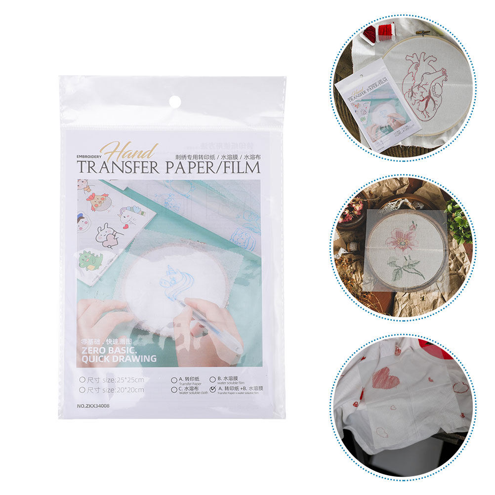 Embroidery Tshirt - 8 Stück DIY Stickerei-Transferpapier Wasserlösliche Stabilisierungsfolie