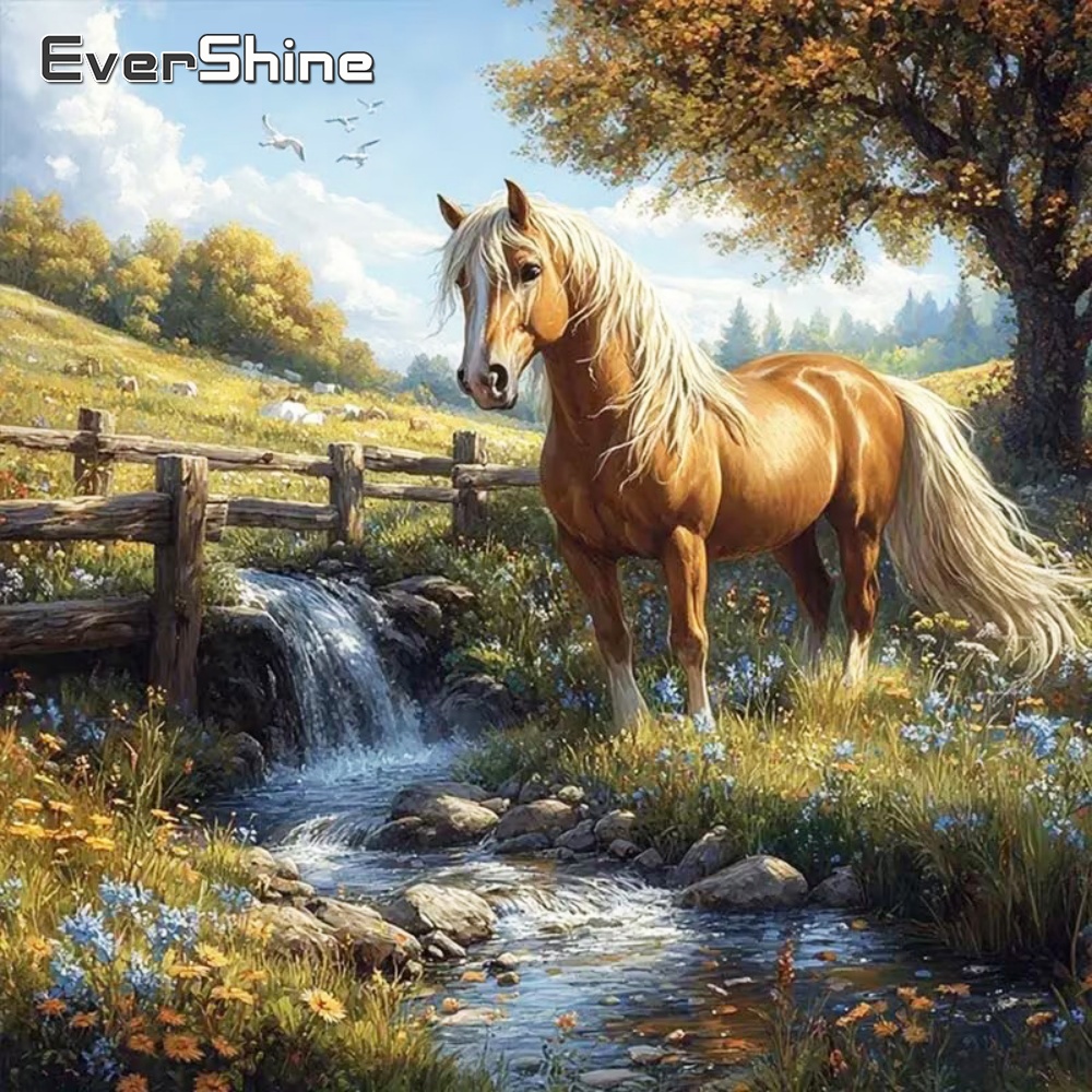 Embroidery Horse - EverShine DIY Pferde-Diamantmalerei Tier-Stickerei Vollquadratische und