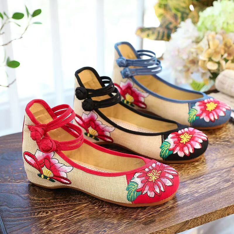 Embroidery Horse - Damen Keilabsatz-Schuhe mit Stickerei, Frühling/Sommer, Neuer