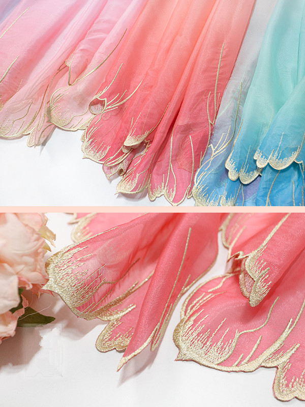 Embroidery Gradient - Stickerei grün blau Farbverlauf weichen Stoff