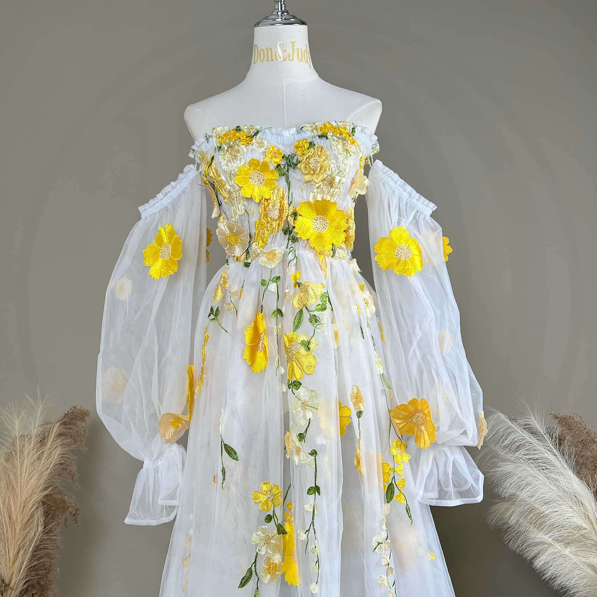Don&Judy Buntes schulterfreies – Embroidery Organza Bewertung und Preis