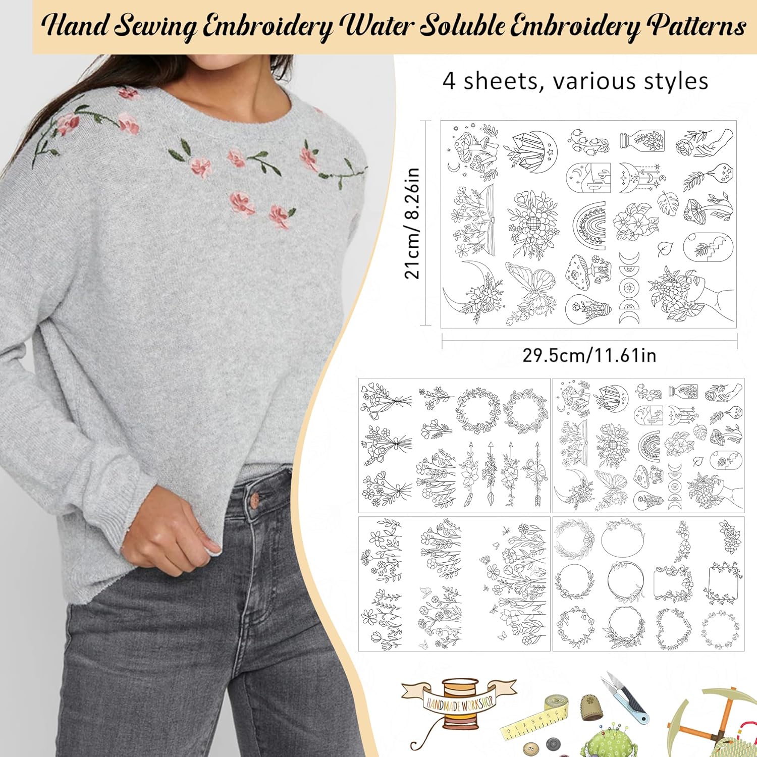 4 Blatt wasserlösliches Stabil – Embroidery Web Bewertung und Preis