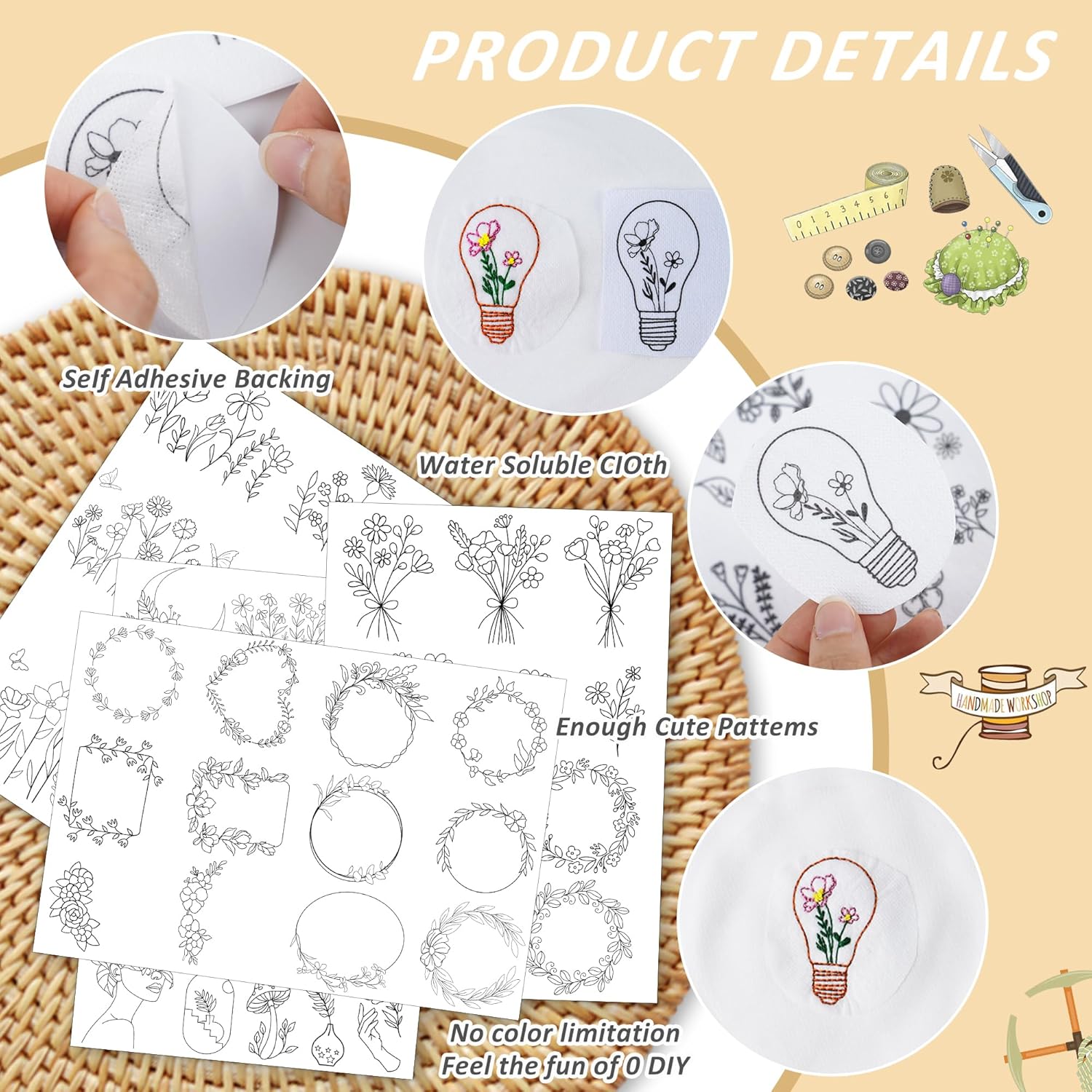 4 Blatt wasserlösliches Stabil – Embroidery Web Bewertung und Preis