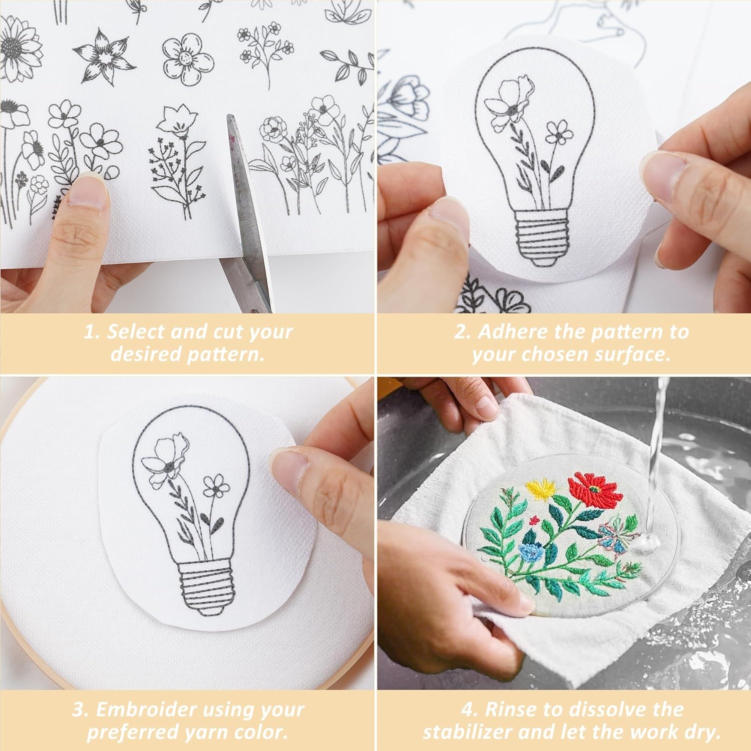 4 Blatt wasserlösliches Stabil – Embroidery Web Bewertung und Preis