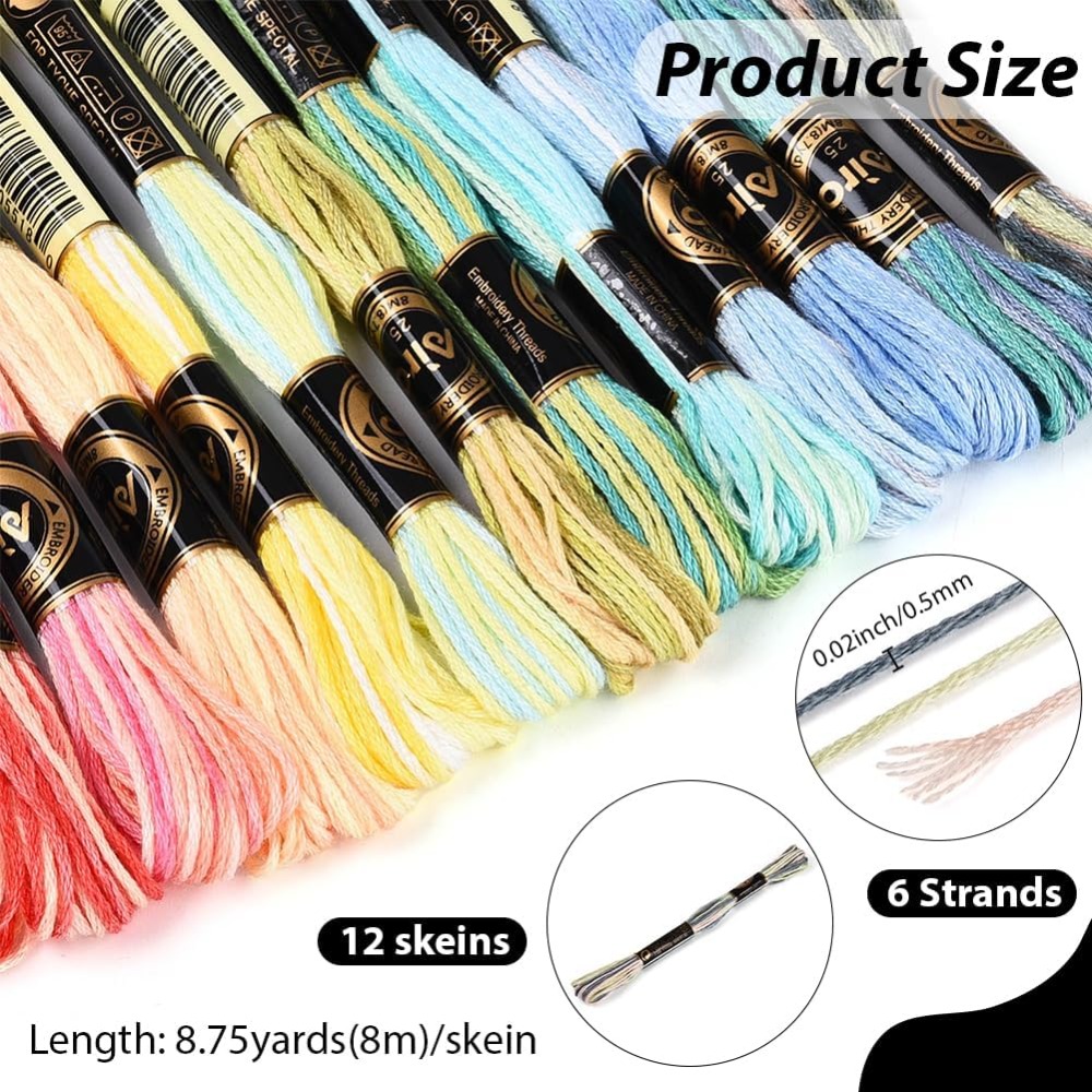 12 Stränge 105 Yards 6-fädiger – Embroidery Gradient Bewertung und Preis