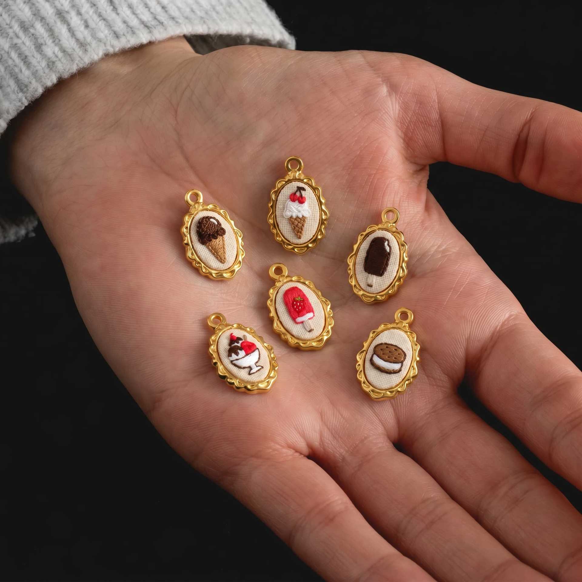 5 Stück Edelstahl-Anhänger in  – Embroidery Charm Bewertung und Preis