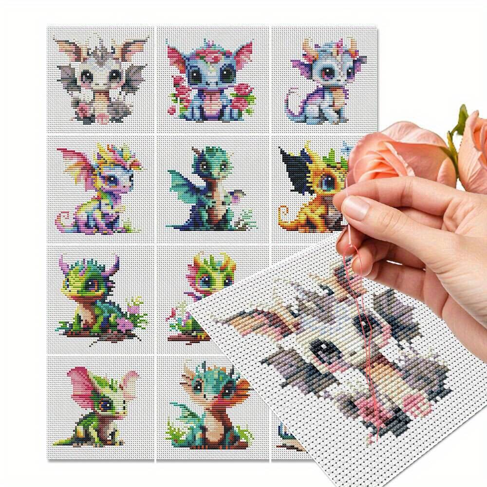 12Pcs Drachen Kreuz Stich 11CT – Embroidery Kurta Men Bewertung und Preis