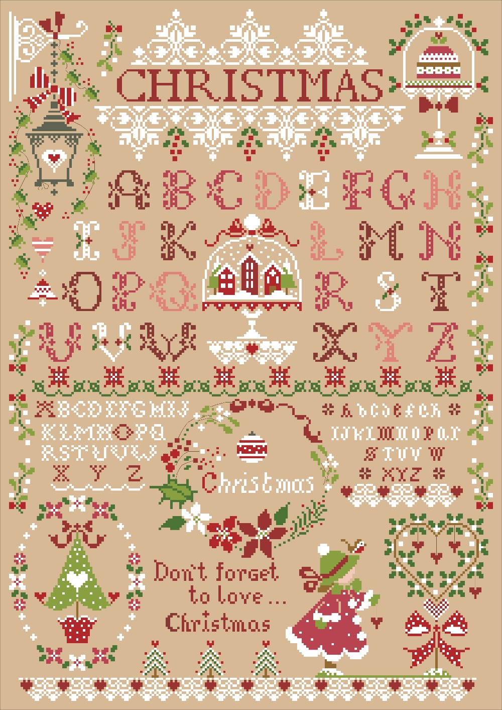 Weihnachten Mädchen Kreuzstich – Embroidery Xmas Designs Bewertung und Preis