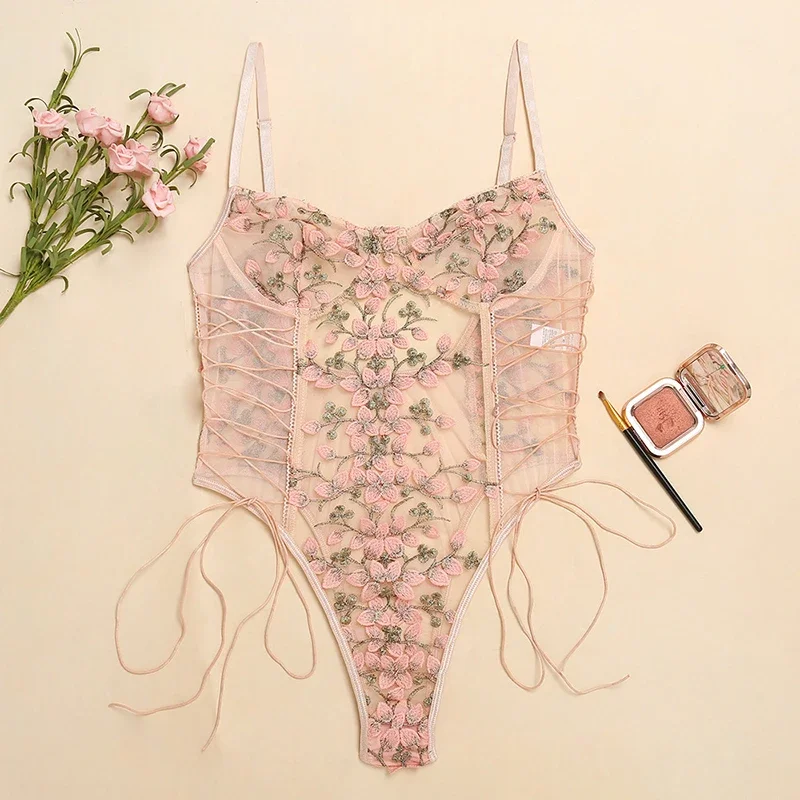 Damen Sexy Dessous Bodysuit mi – Embroidery Underwear Bewertung und Preis