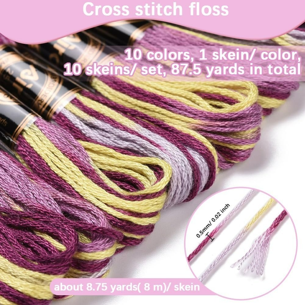 6-strängige lila bunte Stickga – Embroidery Gradient Bewertung und Preis