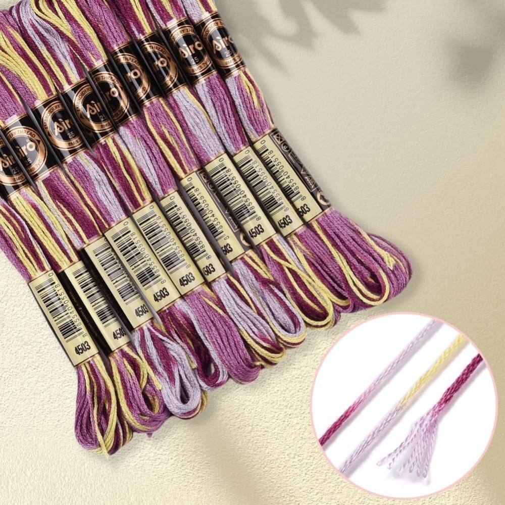 6-strängige lila bunte Stickga – Embroidery Gradient Bewertung und Preis