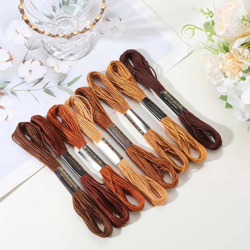 8 Stränge 6-fädiger brauner St – Embroidery Gradient Bewertung und Preis