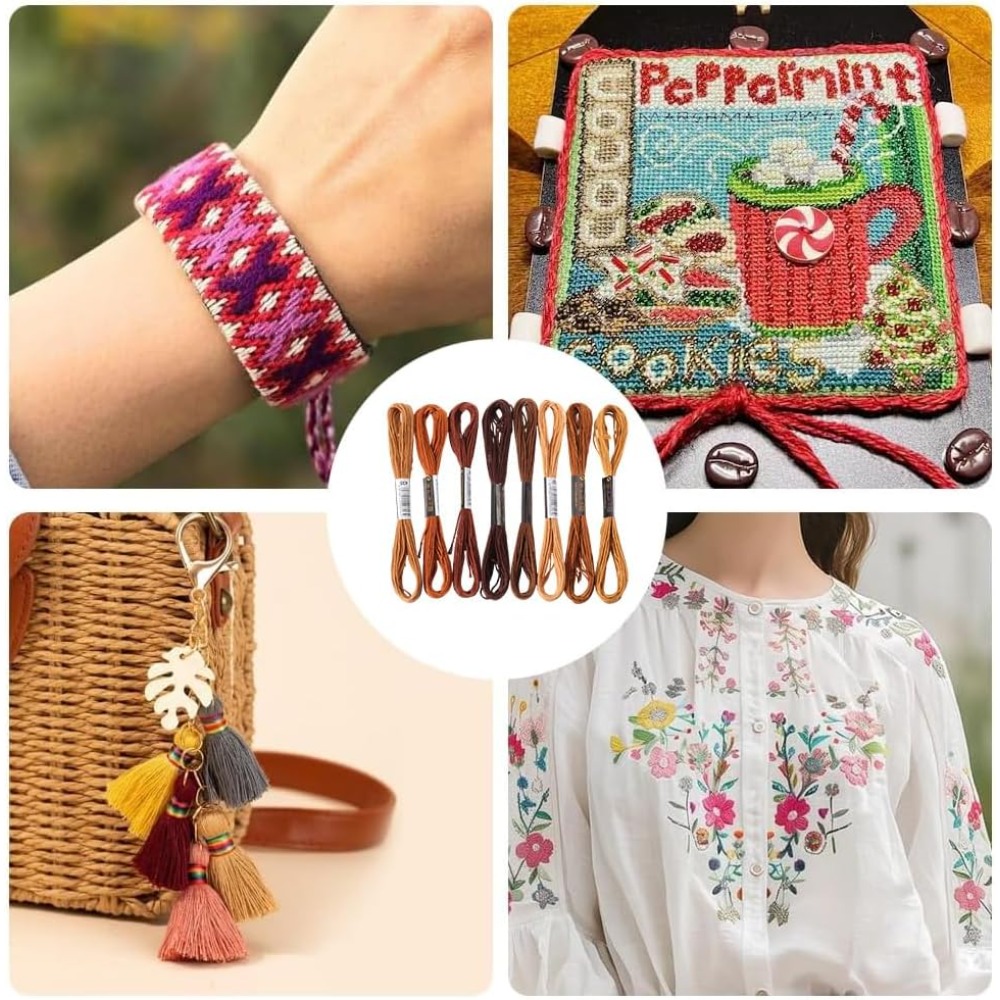 8 Stränge 6-fädiger brauner St – Embroidery Gradient Bewertung und Preis