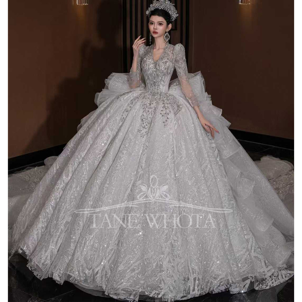 Luxuriöses Brautkleid mit V-Au – Embroidery Organza Bewertung und Preis
