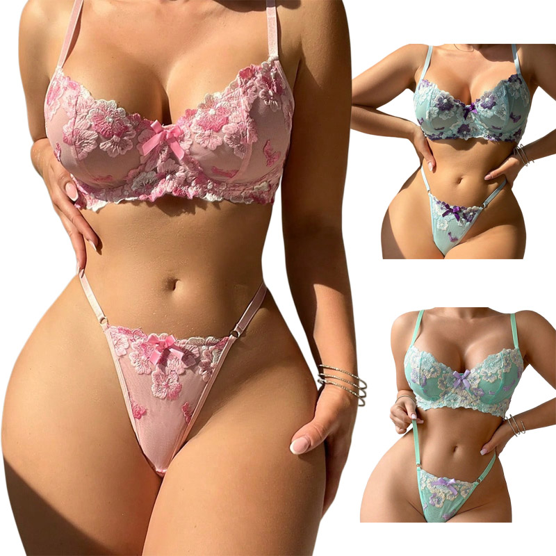 Romantisches Rosa Blumen-Stick – Embroidery Underwear Bewertung und Preis