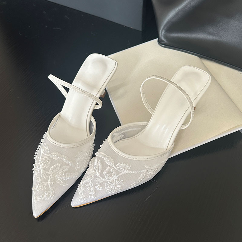 2026 elegante Slingback-Sandal – Embroidery Flower Bewertung und Preis