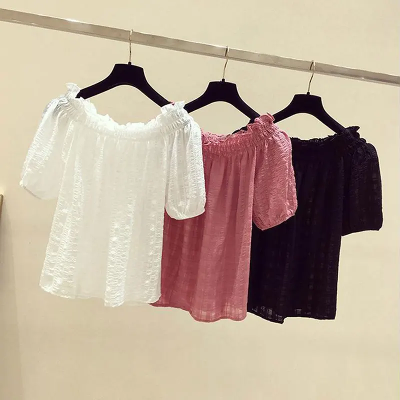 Rose Red lässig Slash Neck Puf – Embroidery Blouse Bewertung und Preis