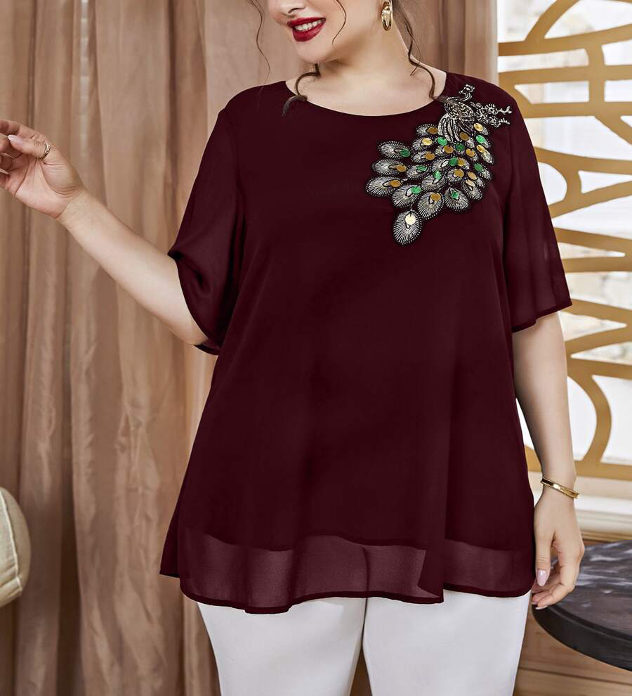 Damen-Pfauenoberteil mit Stick – Embroidery Blouse Bewertung und Preis