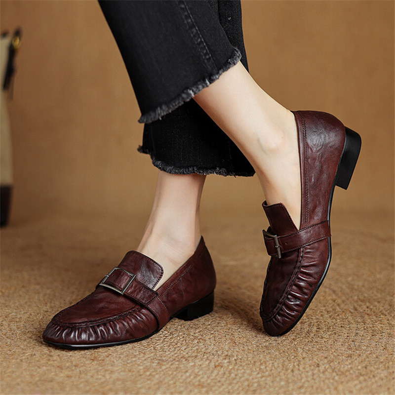 Neue Herbst Echt leder Frauen  – Embroidery Flat Shoes Bewertung und Preis