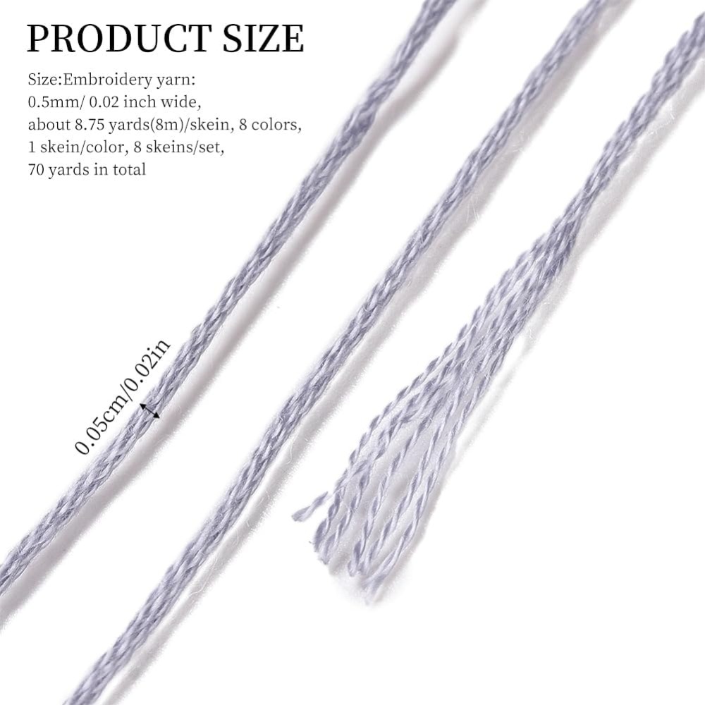 8 Stränge, 70 Yards, graue Fre – Embroidery Gradient Bewertung und Preis
