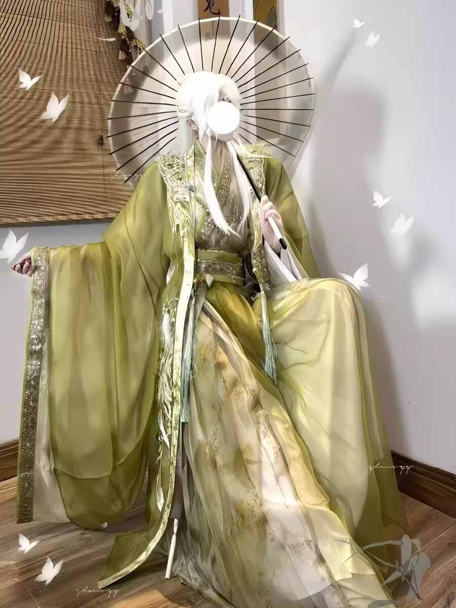 Wuxia Schwertkämpfer Hanfu Out – Embroidery Gradient Bewertung und Preis