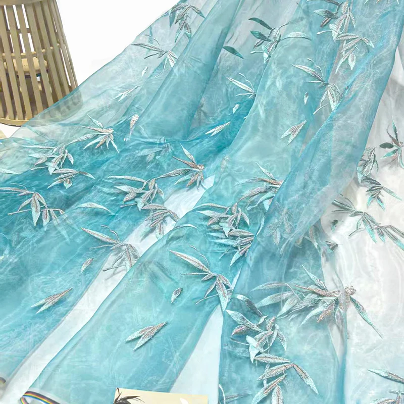 Bambus bestickter Organza-Stof – Embroidery Gradient Bewertung und Preis
