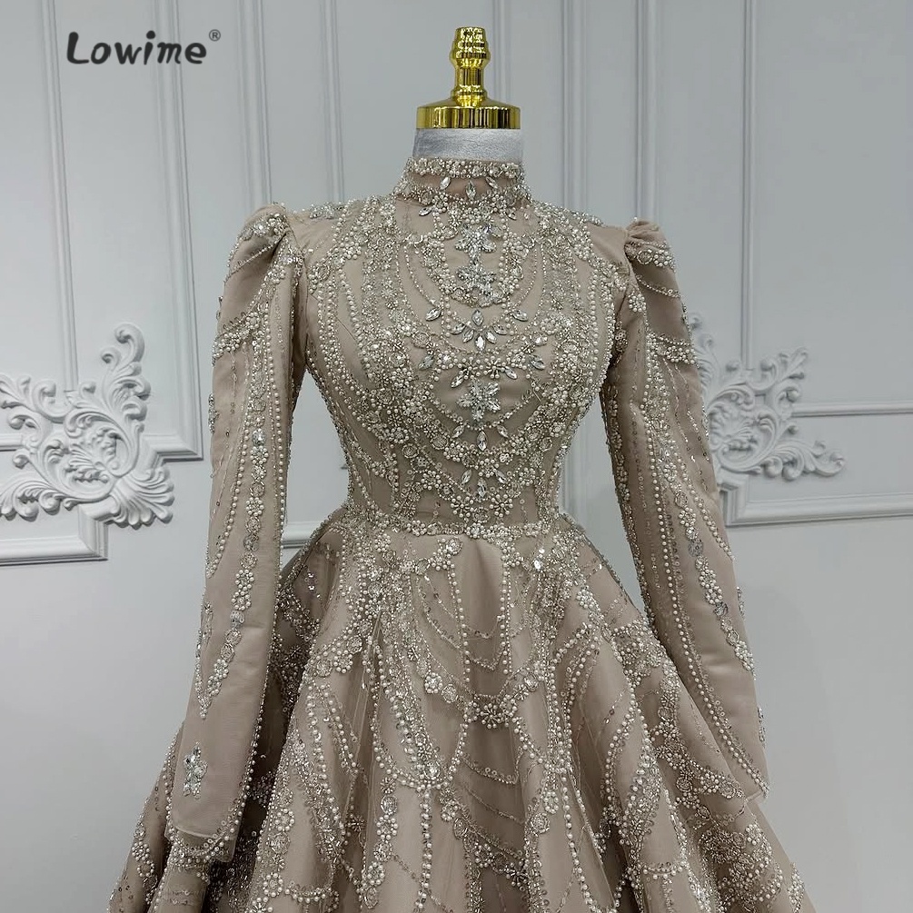Retro Light Brown Muslim Eveni – Embroidery Organza Bewertung und Preis