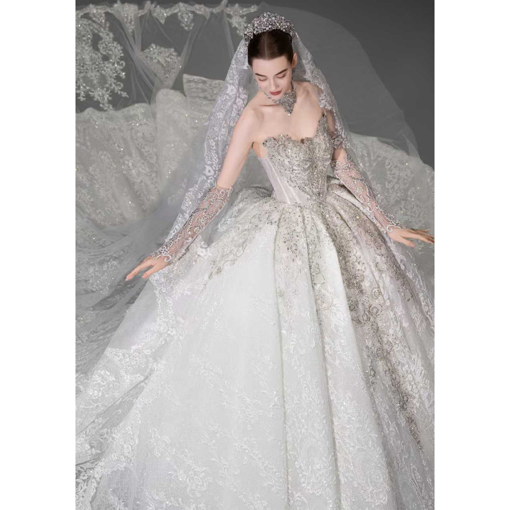 Luxuriöses Schulterfreies Swee – Embroidery Organza Bewertung und Preis