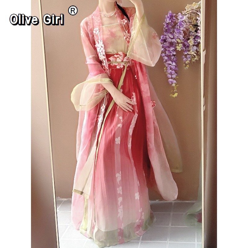 Olivegirl Hanfu-Kleid, traditi – Embroidery Gradient Bewertung und Preis