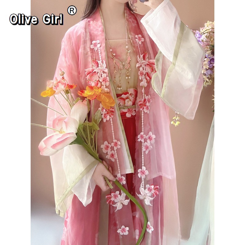 Olivegirl Hanfu-Kleid, traditi – Embroidery Gradient Bewertung und Preis