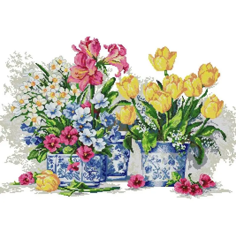 Topfblumen NKF Kreuzstich DIY  – Embroidery Kurta Men Bewertung und Preis