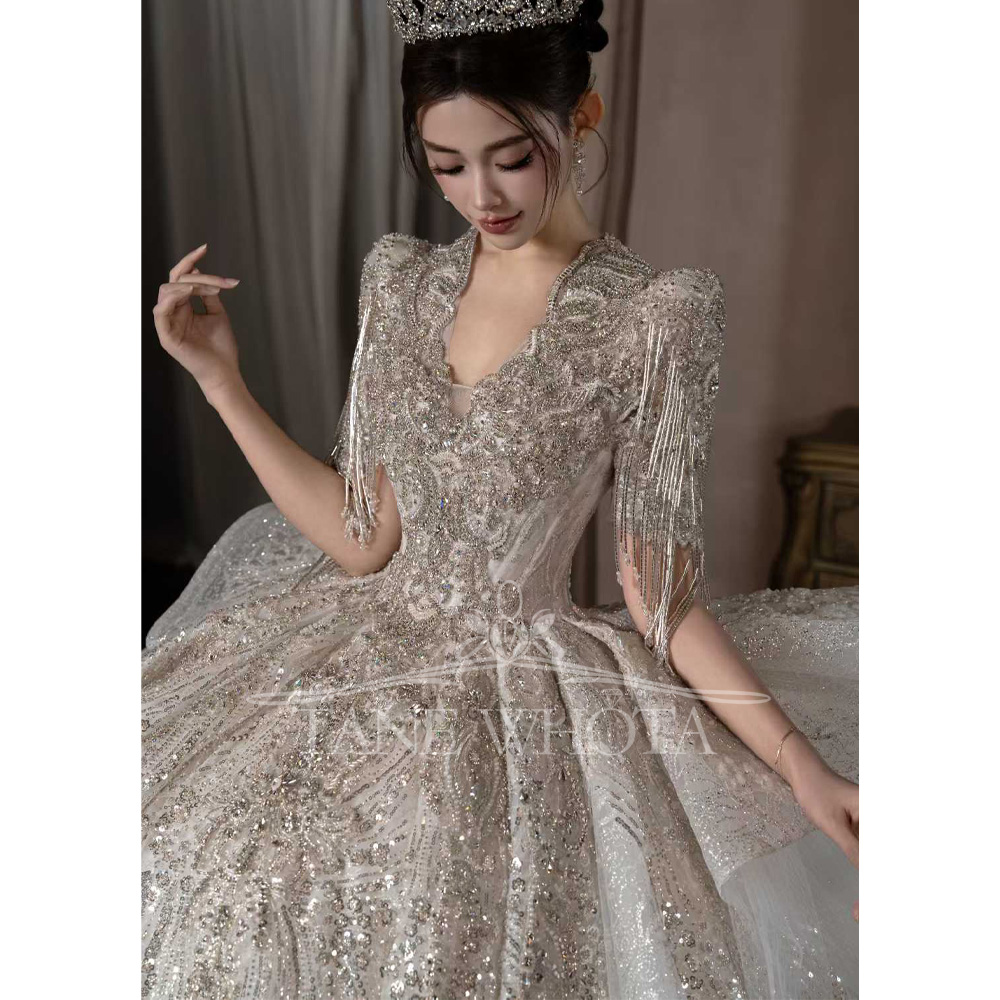 Luxuriöses, kurzärmliges, perl – Embroidery Organza Bewertung und Preis