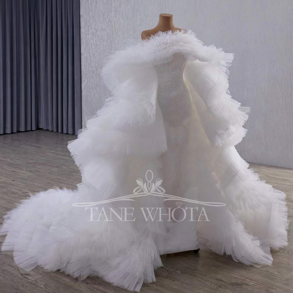Elegantes Meerjungfrau-Hochzei – Embroidery Organza Bewertung und Preis