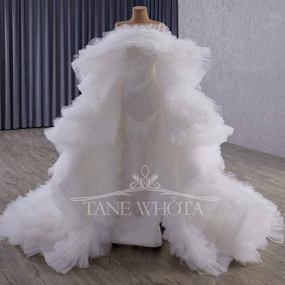 Elegantes Meerjungfrau-Hochzei – Embroidery Organza Bewertung und Preis