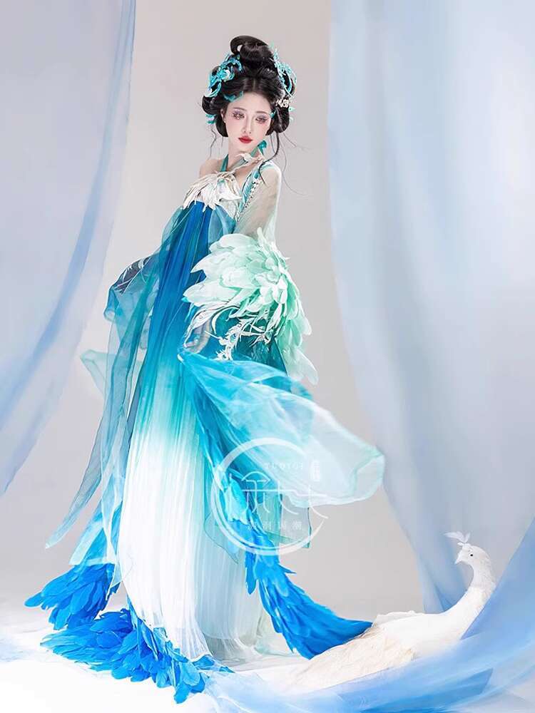 Neue Pfau Hanfu Damenmode Schw – Embroidery Shirt Bewertung und Preis