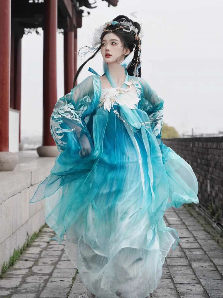 Neue Pfau Hanfu Damenmode Schw – Embroidery Shirt Bewertung und Preis